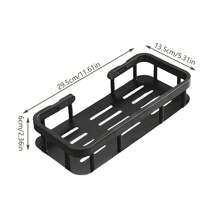 1pc Stainless Steel Kitchen Wall-Mounted Spice Rack With Sink Sponge Drying Basket And Dishcloth Drying Stand - Kitchen Storage Rack