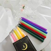 Mystic Glow 12-Color Candles Set | Multi-Color Combination Wax Candles For Festive Party & Home Decor, Black Starry Night Gift Box,Festive Party Ambiance Candles,Mystical Ceremony Candle,Suitable For Easter Day,Farther's Day,Mother's Day,Weddings,And Various Other Holidays,Dinner Table Decorations, Birthday Party,Romantic Candles,Men&Women Gift,Outdoor Picnic Emergency Lighting Candle - Multicolor - View 15