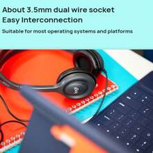 Logitech Auriculares H111 Sonido estéreo Llamadas en tiempo real Ligeros y cómodos Micrófono con cancelación de ruido Micrófono ajustable Jack de una sola línea de 3,5 mm