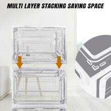 Royalswill 9-Compartment Transparent Dustproof Shoe Box Storage Box, Stackable Transparent Shoe Box Storage Box, Convenient Shoe Cabinet, Shoe Storage Box, Plastic Storage Box Suitable For Home/Office Use