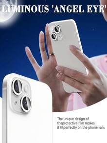 (3-Pack) Glow-In-The-Dark Camera Lens Protector, Tempered Glass Screen Protector, Metal Single Camera Cover Accessories Compatible With IPhone 16 Pro/16 Pro Max (White) - White - View 3
