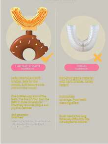 1 Pc Baby Toothbrush Manual Children Teeth Oral Care Clean Brush 360 Degree U-Shaped Silicone Infant Teethbrush Newborn Kid Teethers - Multicolor - View 4