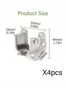 1/2/4 pièces Support de tringle d'armoire en acier inoxydable, support de tringle d'armoire ultra-résistant, support de tringle en forme de U, convient pour les tuyaux, les armoires, les tringles à rideaux