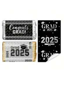 12/30pcs Graduation Decoration Label Stickers Mini Candy Wrappers Party Supplies Suitable For Graduation Party, Graduation Ceremony Gift Label Decorations Graduation Gifts - Multicolor - View 8