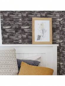 3d Pegatina Pared Patron Ladrillo Espuma Papel Tapiz 35*38.5cm 10Pcs - Gris Oscuro - Ver 6