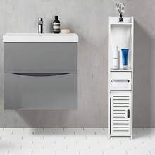 Toilet Paper Holder, Small Bathroom Cabinet With Doors And Shelves, Multi-Tiered Fine Storage Shelf For Bathrooms, Small Spaces, Corner Shelves - White - 白色 - 查看 8