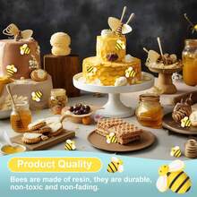 微型工艺蜜蜂，10 件/30 件/50 件小塑料树脂大黄蜂装饰，用于装饰和蜜蜂主题生日派对桌面装饰