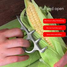 Aluminum Alloy Corn Quick Husker High Hardness Corn Peeling Tool Kitchen Gadgets - White - View 8