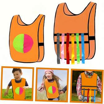 Interesting Sticky Ball Vest Set, Includes 6 Balls And 6 Tails, Family Interactive Sticky Ball Vest Game, Outdoor Sports Toy With Catching And Throwing Targets, Suitable For Outdoor Sports And Party Games, No Power Required