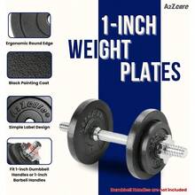 1 Inch Weight Plates Set 1.25 Lbs To 15 Lbs Standard Weight Plate Cast Iron Weight Plate 1 Inch Dumbbell Plates 1 Inch Barbell Plates - Black - View 4