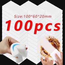 100pcs Blue Magic Melamine Sponge, Suitable For Cleaning Bedroom, Kitchen, Car, Clothes, Furniture, Office, Kitchen, Bathroom