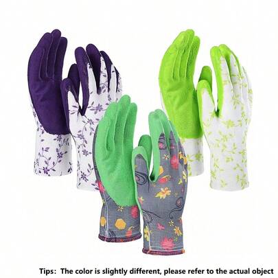 1~6 Pairs Non Slip Floral Gardening Gloves, Comfortable Thorn Breathable Proof Garden Gloves For Women, Work Gloves Women Gloves For Yard Work, Weeding, Protective, Gardening Gifts For Women