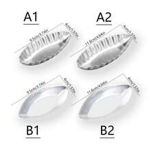 Aluminum Boat Shaped Tart Mold - Baking Pan For Madeleines Cookies & Pastries - Scalloped/Smooth Edge Design - 9.5cm/11.8cm Oven Baking Tool - Multicolor - View 7