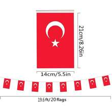 Turkey Flag, (Hand Waved Flag) Turkey Mini Flag, Holiday Event Flag Conference Room . Classroom . Garden . Holiday Grand Opening Bar Sports Club Decoration (Turkey)