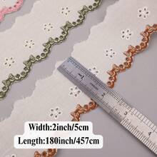 5 yardas de encaje con diseño de flor - Cinta blanca para costura - 2 pulgadas x 180 pulgadas - Ver 3