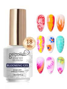 GELPOLISH 18毫升绽放凝胶指甲油，透明UV LED花朵凝胶指甲油，可打造大理石、天然石材、水彩花卉图案，可卸除凝胶指甲油，DIY美甲设计，美甲礼品，适合女性 - 無色 - 查看 1