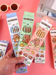 3pcs/12pcs/36pcs Capybara 2B Pencils, Lead-Free Pencils (12pcs/Box), Special Study Stationery, Creative Student Drawing Stationery, Office/School Supplies, Desk Decorations, Birthday, Christmas, Halloween Gifts
