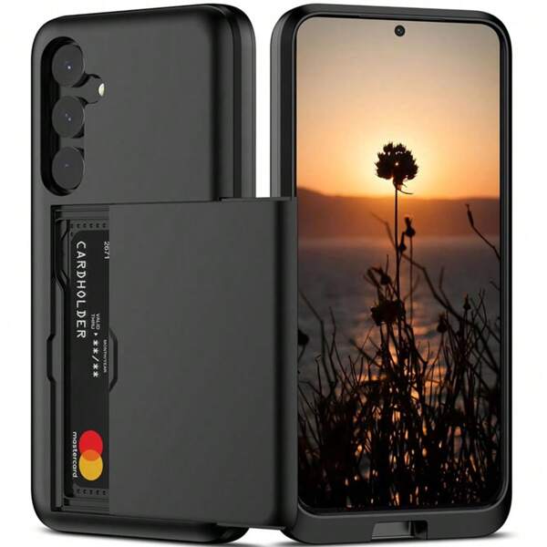 Compatibel met Samsung S25 Ultra S24 Ultra S23 Ultra A35 A55 A56 Hoesje Portemonnee Hoesje Kaarthouder Dubbele Laag Harde Hoes Compatibel met 15 14 13 12 11 16 Pro Max Plus Hoesje