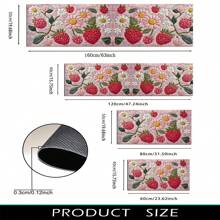 1pc, Home Decor, Fluffy Strawberry Abstract Pattern Printed, Anti-Slip Diatomite Kitchen Mat, Rug, Floor Mat, 3D Printed Rectangle, Suitable For Living Room, Bedroom, Hallway, Bathroom, Laundry Room - Polyester Carpet, Indoor/Outdoor Decoration
