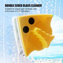 Cute Fish Design Magnetic Window Cleaner - Double-Sided 3-5mm Glass Scrubber With Scraper & Cloth For Single-Pane Windows