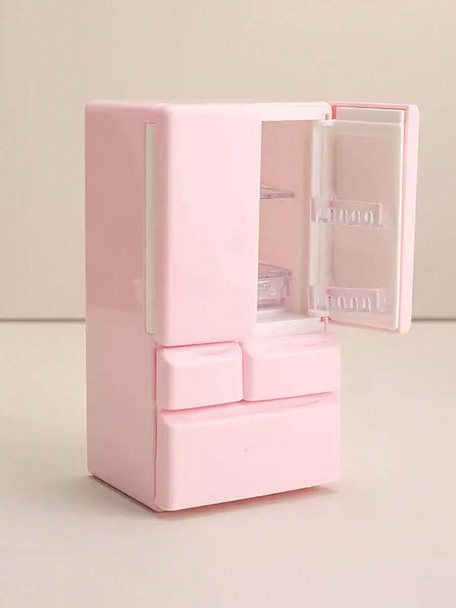 1 pieza Mini Refrigerador de Puerta Doble 1:12 para Casa de Muñecas, Juego de Cocina Miniatura, Decoración Realista de Nevera, Accesorio Creativo para Muñecas, Adecuado para Escena Miniatura, Regalo Perfecto para Navidad, Halloween y Año Nuevo - Multicolor - Ver 1