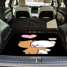 1pc Velvet Crystal Car Trunk Mat, Anti-Slip, Keeps Your Vehicle Clean And Tidy, Durable Protection For SUV And Sedan, SUV Cargo Mat | Vibrant Rose Design | Anti-Slip Surface, Car Mat