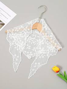 1pc Lace Floral Edge Neck Scarf Triangle Scarf For Dress - Multicolor - View 2