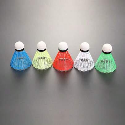 5 piezas/3 piezas/1 pieza Volantes de bádminton de plástico a prueba de viento, volantes de bádminton duraderos resistentes a los golpes y caídas