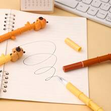 1/3/6pcs Capybara Bamboo Neutral Pens, Cute Gel Pens For Students, High-Quality Stationery Supplies, Suitable As Back To School Small Gifts