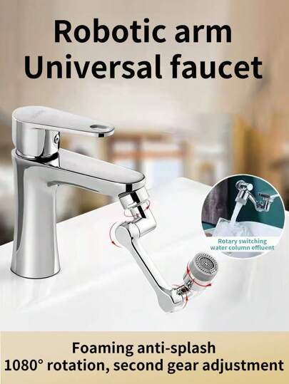 A Versatile Faucet Aerator With Adjustable Water Flow, Easy-To-Install Faucet Extender, Rotating Multi-Functional Faucet Extender With Two Spray Modes, Suitable For Kitchen And Bathroom.