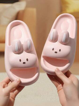 Cute Bunny Children Boys Girls House Slippers,Soft Comfortable EVA Anti-Slip Bathroom Shower Slippers