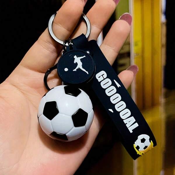 [1pc Soccer Ball Keychain] 1pc Soccer Ball Keychain - Football Key Ring Charm, Sports Fan Car Key Accessory, Unique Gift For Men And Women,Sports Theme Acrylic Keychain With Soccer Ball & Sneaker Charm – Personalized Decorative Keyring With For Couples – Unique Valentine's Day Sports Enthusiast Gift – Car Accessories Bag Charm School