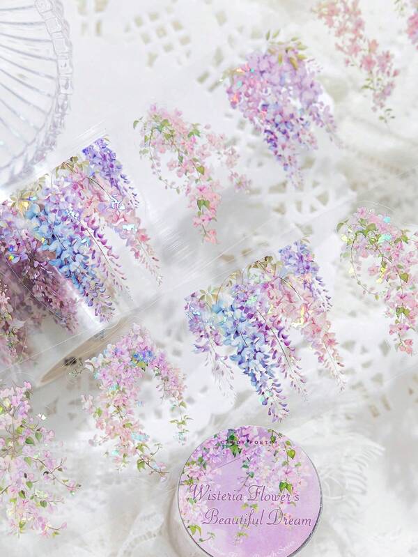 1 rolo de fita washi de 2 m em formato de plantas e flores, adesivos estéticos criativos, material para decoração e colagem faça você mesmo, presentes de Natal, papelaria escolar personalizada para scrapbooking e volta às aulas