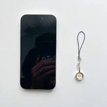 春季新款Y2K风格可爱迷你仿金属煎锅煎蛋手机挂绳手机挂饰包包挂饰 - 銀色 - 查看 4