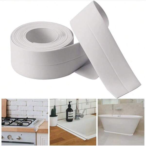 Cinta selladora de silicona autoadhesiva e impermeable para llenar huecos, para fregadero de cocina, ducha de baño y tiras selladoras de inodoro