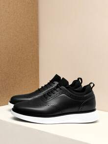 Men's Dress Sneakers Oxfords Casual Wingtip Brogue Shoes 2.0 - Đen và trắng - Xem 2