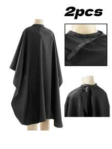1pc Barber Cape - Professional Large Hair Cutting Cape With Snap Closure, Unisex Adults Black Haircut Cape; Salon Cape For Men, Water Resistant Hairdresser Styling Cape, Hair Stylist Gown,Hair Tools,Hair Products And Accessories For Barber Salon Beauty Travel Essentials