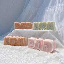 DAD MOM Candle Mold MAM Letter Soy Wax Silicone Mold Father's Day Gift Mother 's Day Home Decoration - Pink - View 12