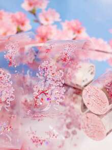 1 卷 2 米植物花卉形状和纸胶带，创意美学贴纸，DIY 装饰粘贴工艺品材料，节日礼物，个性化剪贴簿学校文具返校