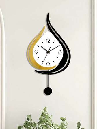 1 Pc, Large Wall Clock,Modern Creative Art Wall Clock, Swing Wall Clock, Fresh Home Decoration Wall Watch Creative Clock, Modern Art Style, Silent Clock, No Ticking Sound. Living Room, Bedroom, Kitchen, Office, Home Decoration Room Decor Clock Wall Bedroom Decor Dormitory Decor Back To School