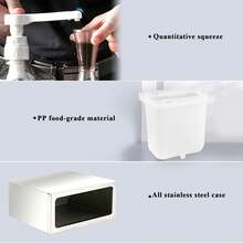 Sauce Dispenser Plastic And Stainless Steel Condiment Pump Station Sauce Dispenser For Kitchen Home 2L Triple Pump - Silver - View 8