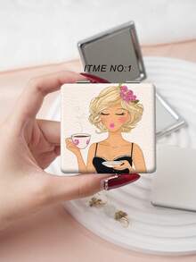 Y2K Series Vanity Compact Mirror, Foldable, Ultra-Thin, Lightweight, Convenient Hand Mirror, Pocket-Size, Cartoon Floral Design, Reliable, Scratch-Resistant, Multipurpose 180° Flip Cover,Makeup,Cheap,Room Decor,Vanity,Travel,Bedroom,Makeup Accessories,Mirror,Vanity Mirror,Mini Mirror,Compact Mirror,Mirror Small,Hand Mirror,Cheap,Stocking Stuffers,Makeup,Makeup Tools,Cheap Stuff,Gifts,Gifts For Women,Christmas Gifts - Multicolor - View 10