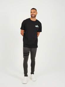 brave soul Skinny Fit Jean With Printed Stripe Detail - Charcoal - View 2