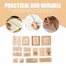 26 pezzi set timbri in legno vintage con lettere alfabeto e disegni di animali a fumetti, perfetti per studenti, per decorare diari e scrapbooking, richiedono un tampone per un'impronta nitida, forniture scolastiche, per il ritorno a scuola