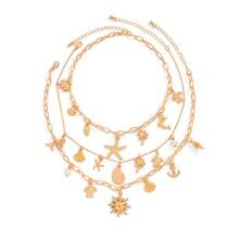 1pc Beach & Ocean Style Pendant Necklace With Mermaid, Shell, Fish & Chain Design, Suitable For Women Daily & Vacation Wear - Multicolor - View 18