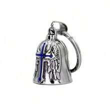 1 件朋克复古男士摩托车铃铛、、羽毛翅膀天使吊坠项链