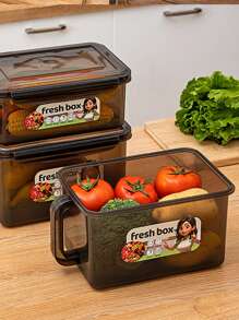 1 pieza Recipiente de almacenamiento para refrigerador, apto para cebolla verde, cilantro, jengibre, ajo, fideos, huevos, transparente y visible, extiende la frescura, ahorra espacio, organiza por clasificación, se apila de forma segura, evita la contaminación cruzada