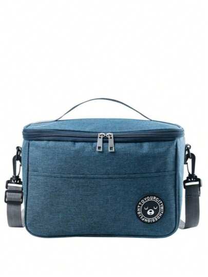 Insulated Lunch Bag With Bear Pattern - Waterproof And Portable For School And Office - Keep Your Food Fresh And Delicious(The Bear Label Pattern Will Be Sent Randomly)