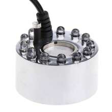 12 LED Ultrasonic Mist Maker With Light - Fogger For Water Fountain And Pond Decor