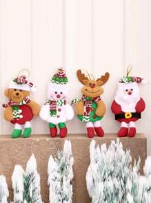 1/4pcs Christmas Fabric Hanging Ornament Mini Dolls Pendant Christmas Tree Decorations Party Holiday Decor Small Gift,Christmas